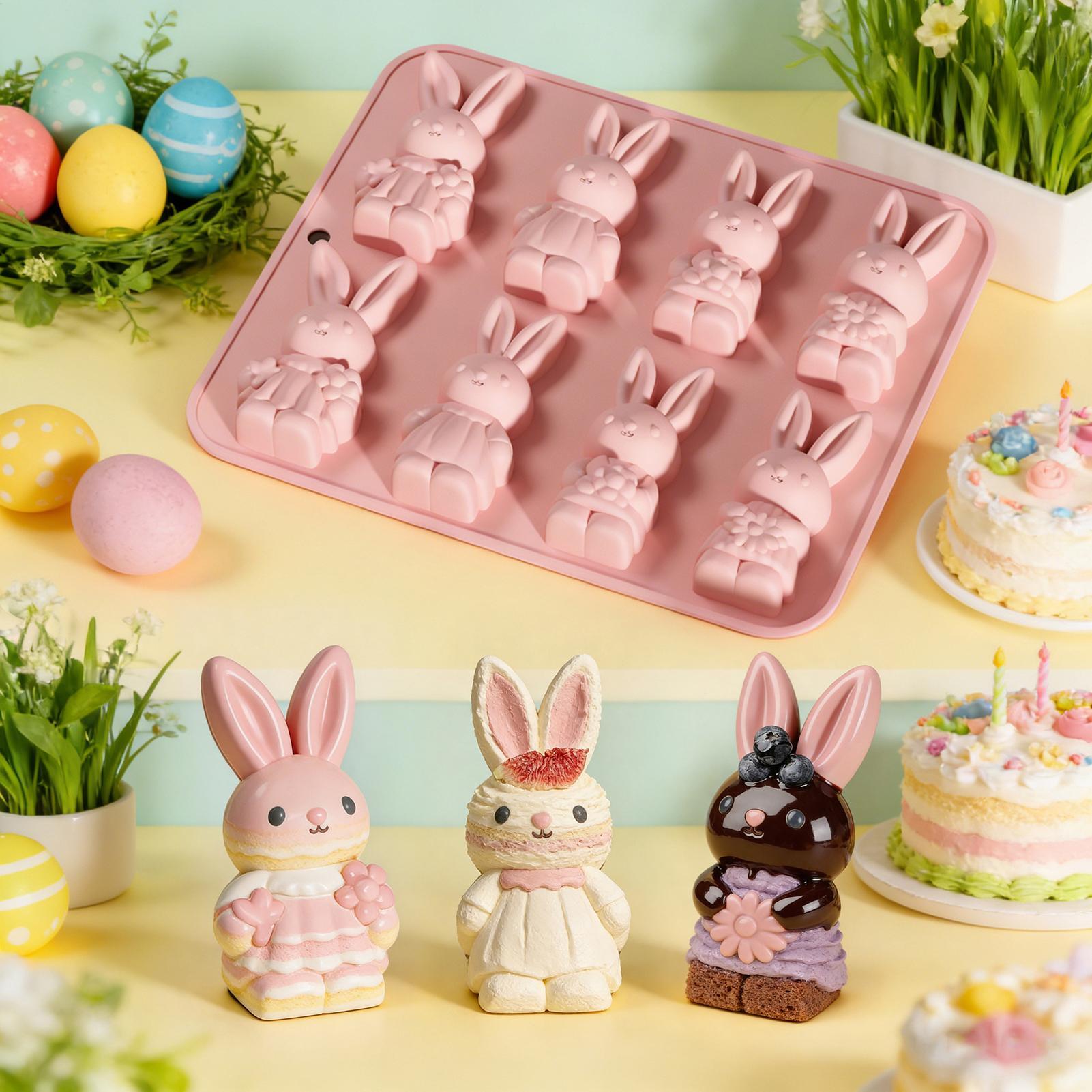 Bunny Cake Mold - 창의적인 부활절 토끼 실리콘 케이크 몰드,