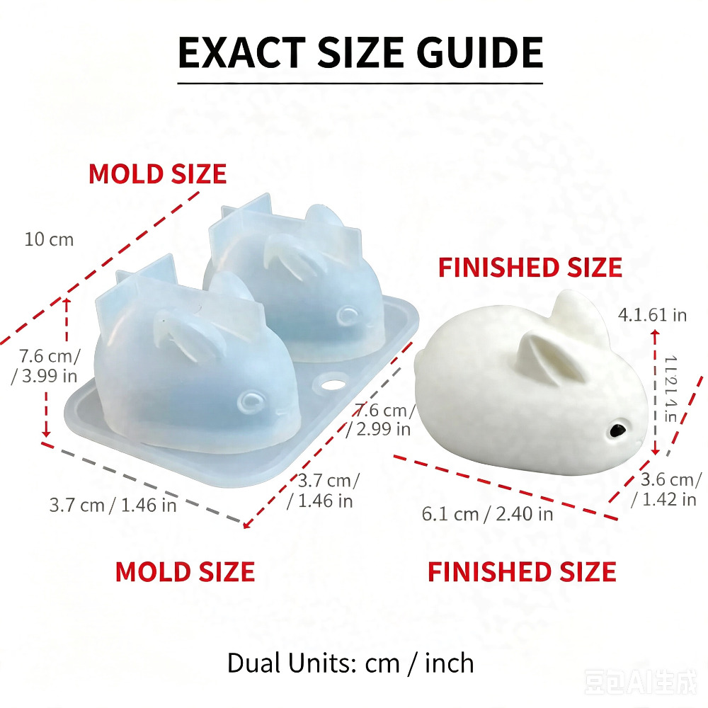 3D 미니 토끼 실리콘 몰드 식품 등급 2구 토끼 모양 - Bunny Cake Mold 리뷰 및 가격