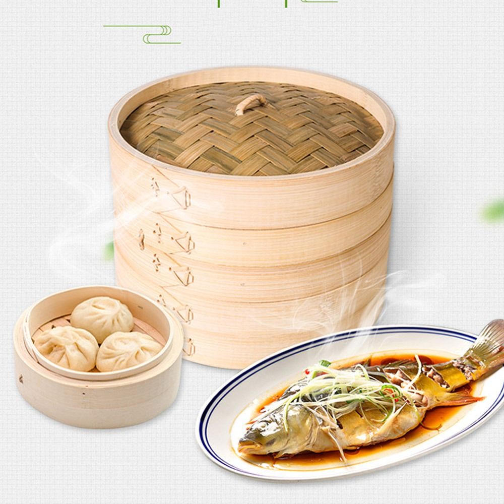 중국식 찜기 대나무 찜기 덮개가 있는 딤섬 찜기 만두  - Bao Steamer Bamboo 리뷰 및 가격