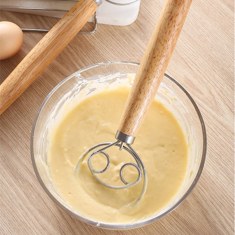 304 스테인리스 스틸 반죽 거품기, 부드러운 나무 손 - Danish Pancake Pan 리뷰 및 가격